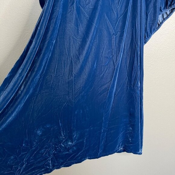 NWT Old Navy Puff-Sleeve Velvet Mini Shift Dress Blue Plus Size 4X - Picture 6 of 10